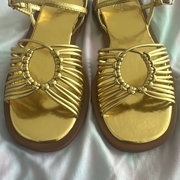 Zara Other - Zara Gold Metallic Sandals